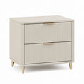 Comodino 2 cassetti beige in MDF rettangolare 60 x 40 x 55 cm