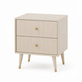 Comodino 2 cassetti avorio in MDF rettangolare 50 x 40 x 60 cm