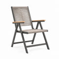 Poltrona da giardino pieghevole grigio antracite in acciaio e corda PE 58 x 74 x 98 cm
