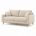 Divano 3 posti beige in poliestere rettangolare con cuscini 210 x 90 x 85 cm