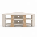 Mobile TV angolare bianco e rovere in truciolare nobilitato 120 x 40 x 50 cm